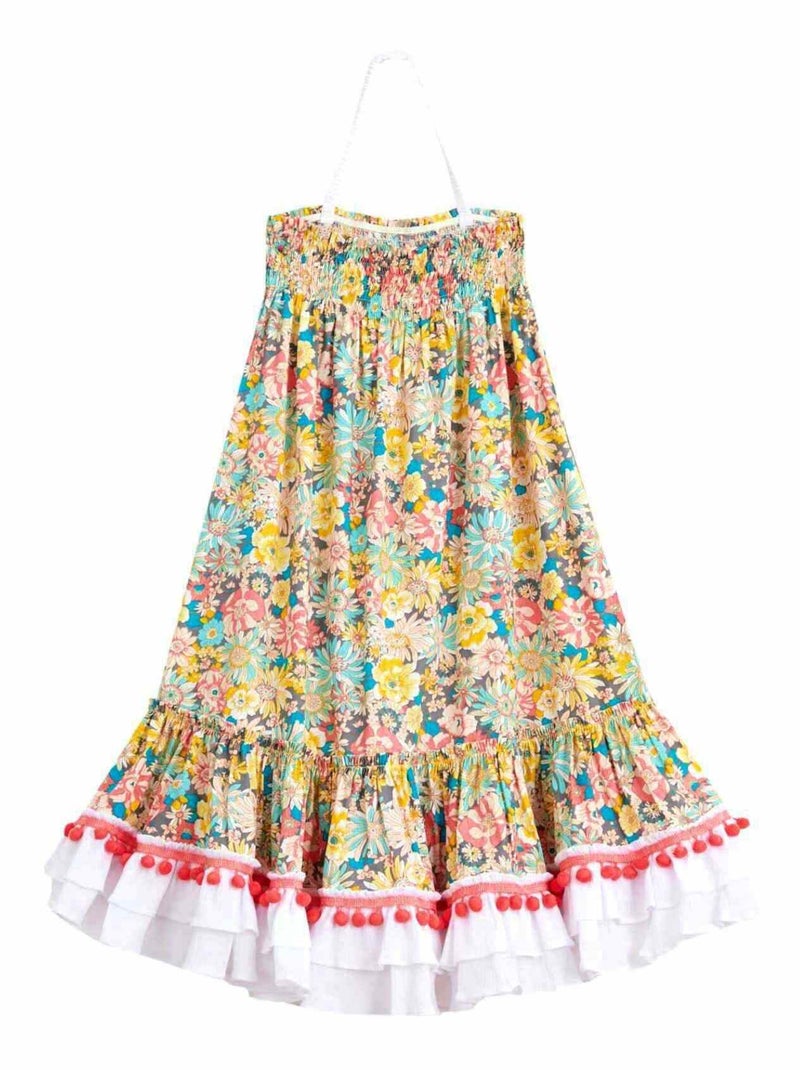 Jupe Longue Fleurie  Bohème   2-en-1  ESMERALDA - La Faute à Voltaire Vert/Orange - Kiabi