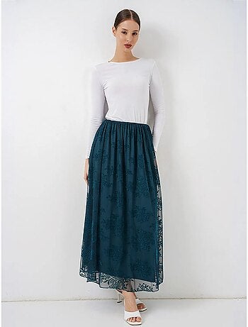 Jupe longue fleurie taille haute bdart