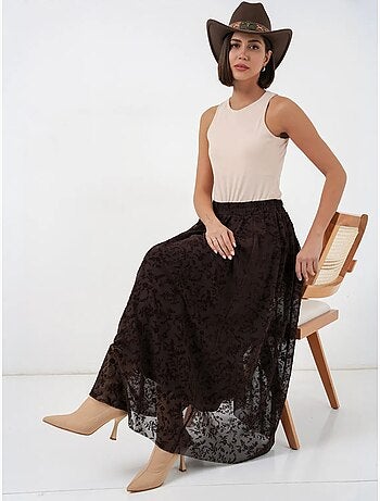 Jupe longue fleurie taille haute bdart