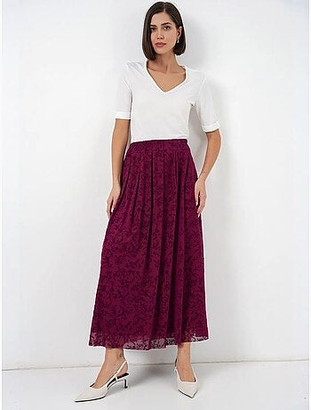 Jupe longue fleurie taille haute bdart