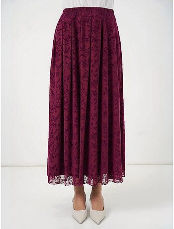 Jupe longue fleurie taille haute bdart