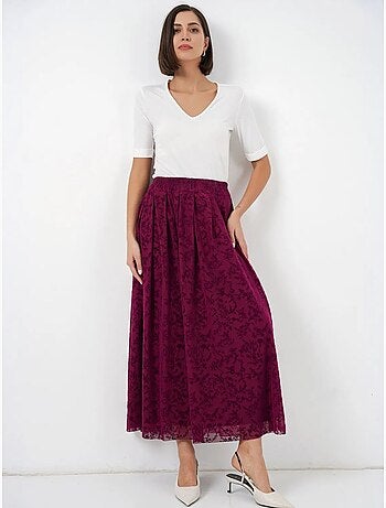 Jupe longue fleurie taille haute bdart