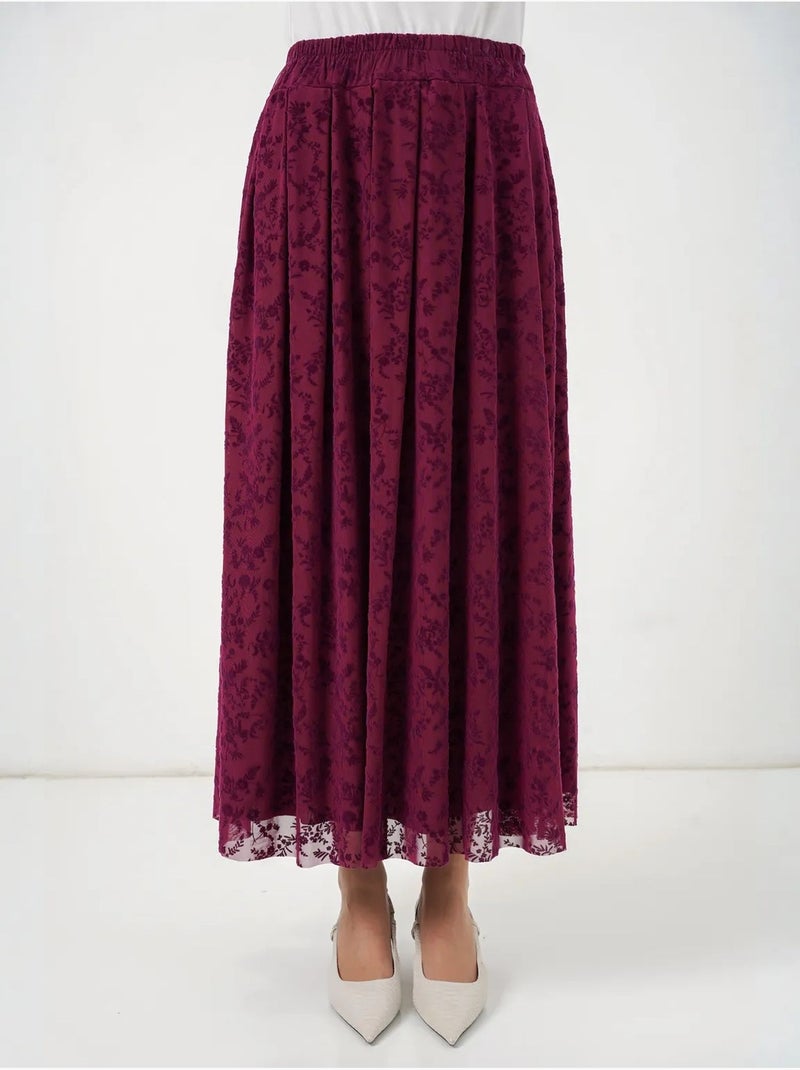 Jupe longue fleurie taille haute bdart Mauve - Kiabi