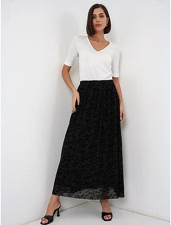 Jupe longue fleurie taille haute bdart