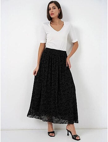 Jupe longue fleurie taille haute bdart
