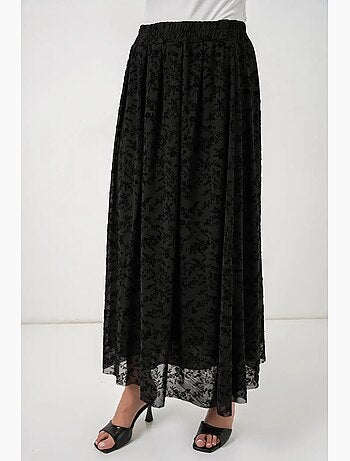 Jupe longue fleurie taille haute bdart