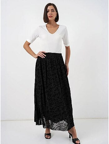 Jupe longue fleurie taille haute bdart