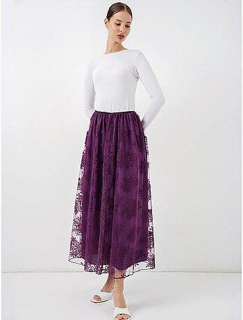 Jupe longue fleurie taille haute bdart