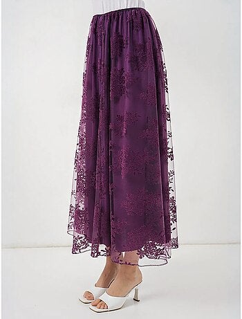 Jupe longue fleurie taille haute bdart