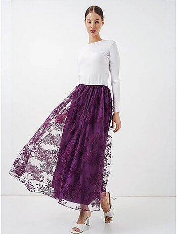 Jupe longue fleurie taille haute bdart