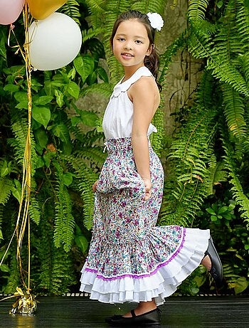 Jupe Longue Fleurie Transformable en Robe ESMERALDA - La Faute à Voltaire