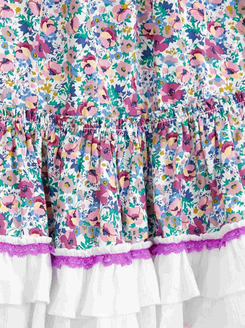 Jupe  Longue Fleurie  Transformable en Robe  ESMERALDA - La Faute à Voltaire Bleu Violet clair Blanc - Kiabi