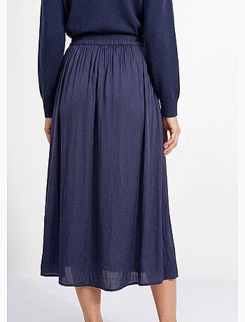 Jupe longue fluide, taille élastiquée - afibel