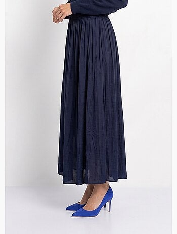 Jupe longue fluide, taille élastiquée - afibel