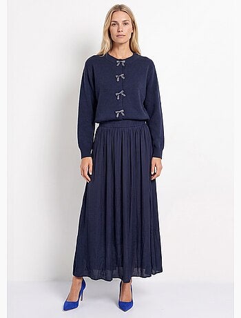 Jupe longue fluide, taille élastiquée - afibel