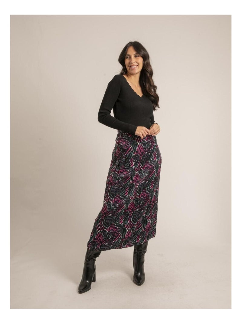 Jupe longue fluide XIADANI Violet - Kiabi