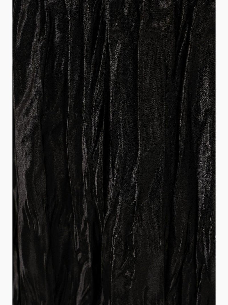 Jupe longue froissée brillante bdart Noir - Kiabi