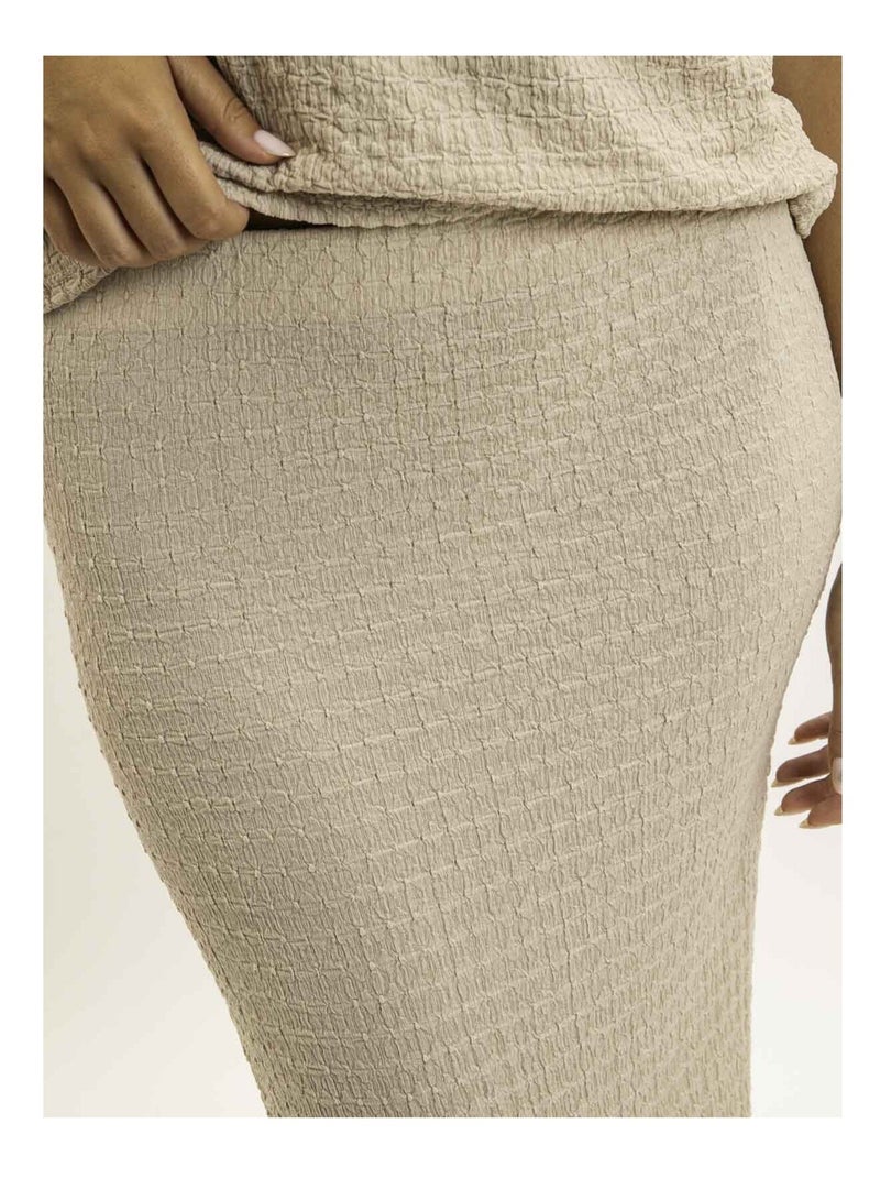 Jupe longue gaufrée XABITA Beige - Kiabi