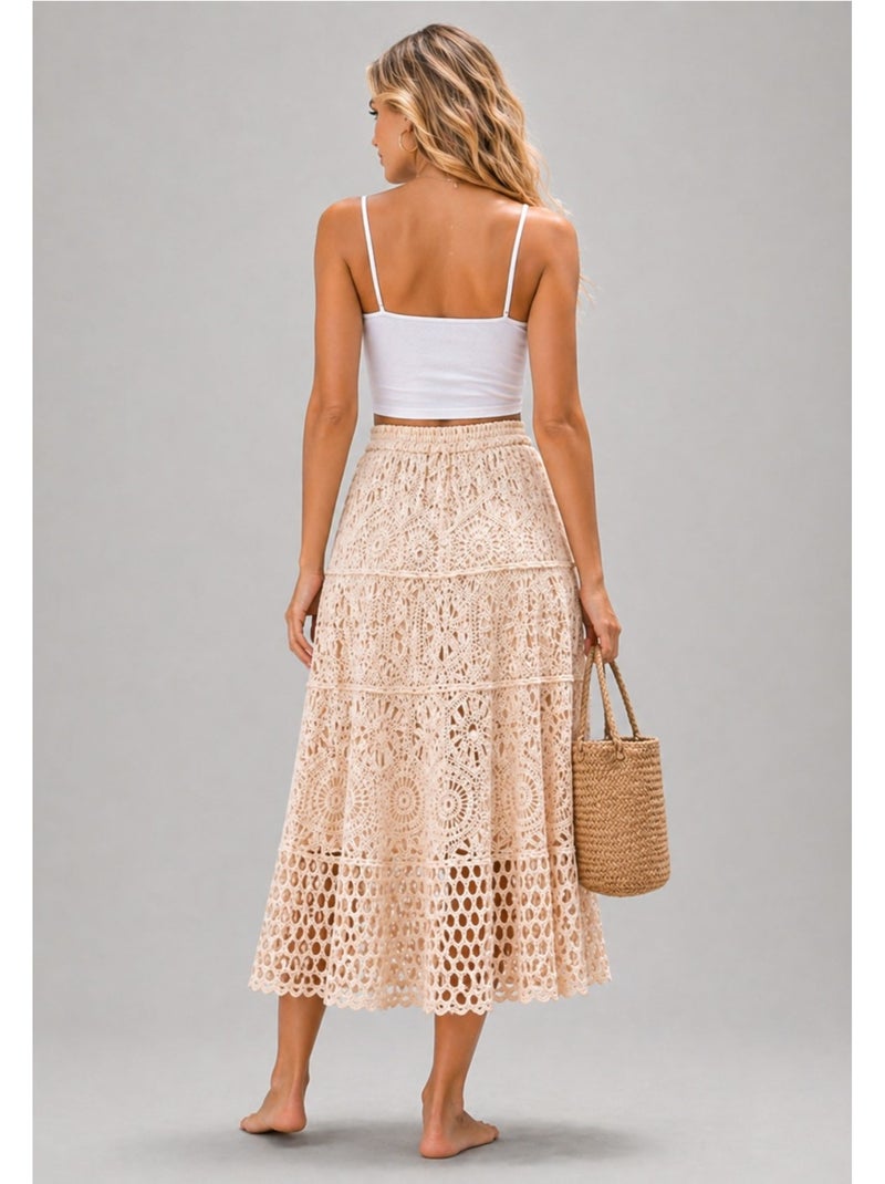 Jupe longue Kebello Beige - Kiabi
