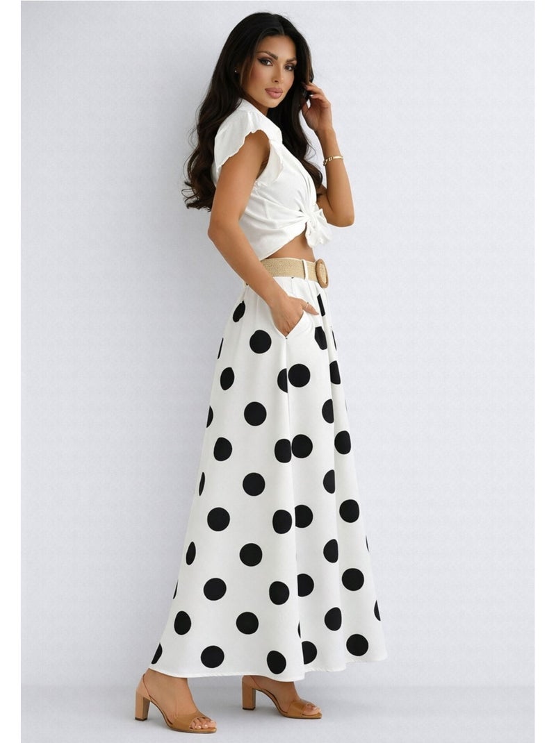 Jupe longue Kebello Blanc - Kiabi