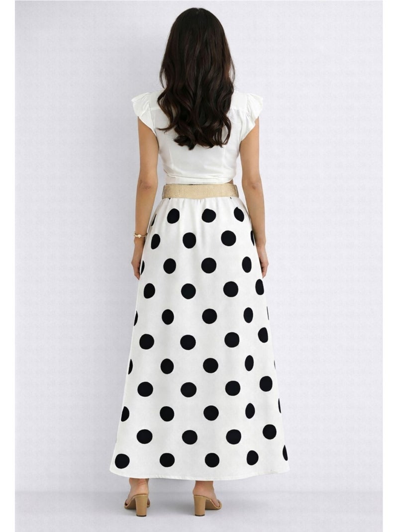 Jupe longue Kebello Blanc - Kiabi
