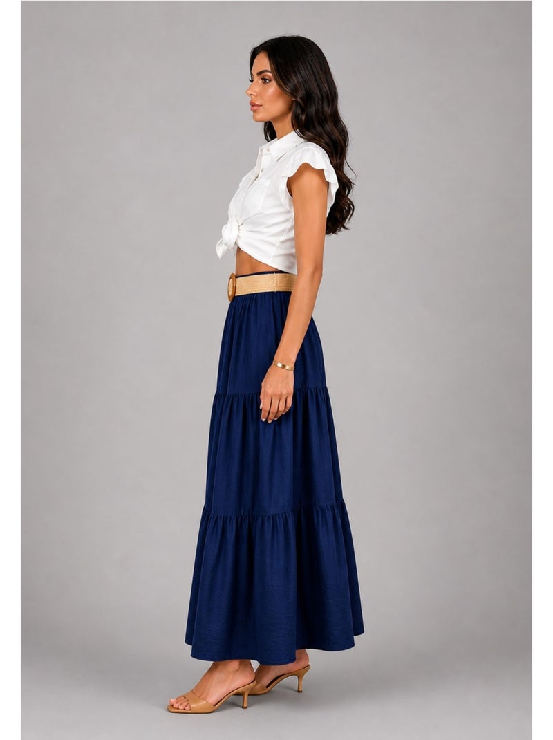 Jupe longue Kebello Bleu marine - Kiabi
