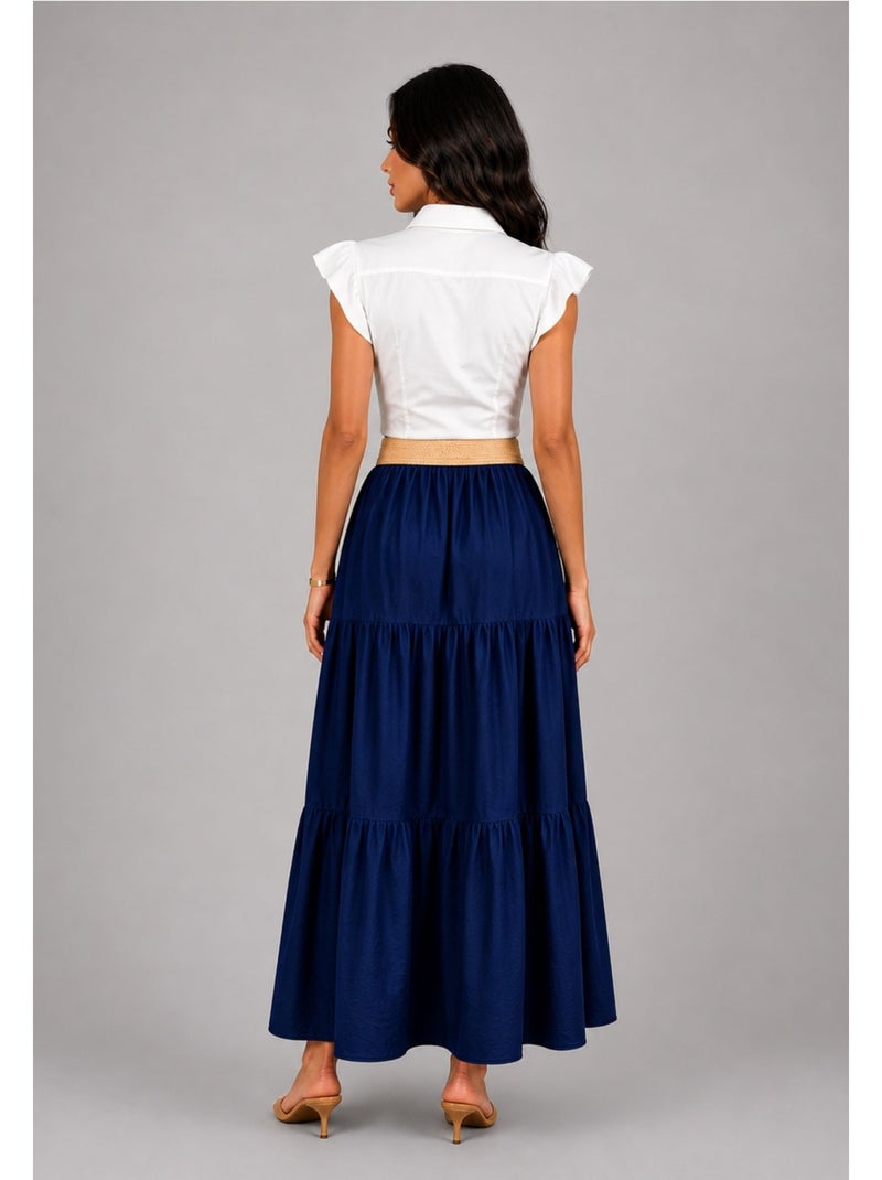 Jupe longue Kebello Bleu marine - Kiabi