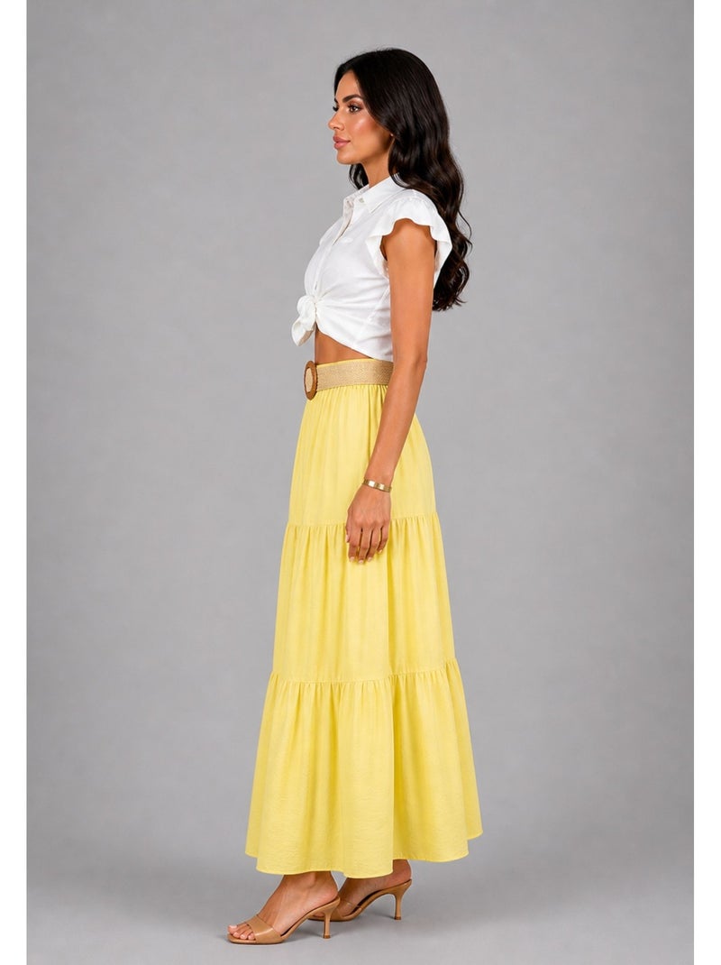Jupe longue Kebello Jaune - Kiabi