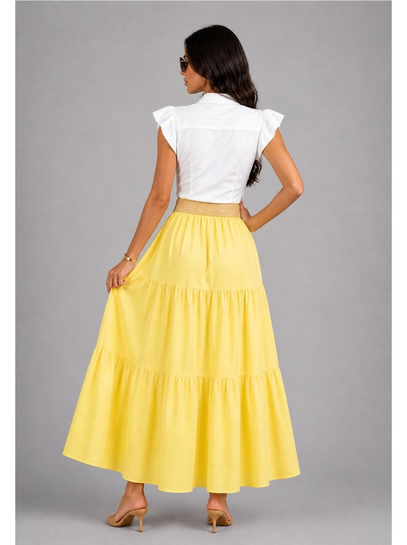 Jupe longue Kebello Jaune - Kiabi