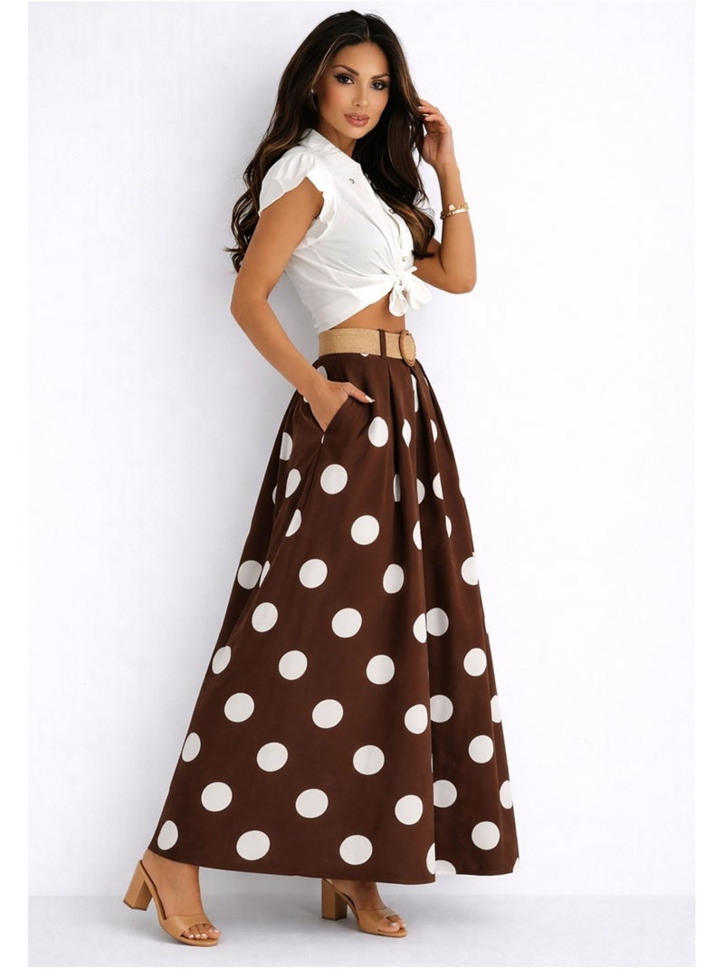 Jupe longue Kebello Marron - Kiabi