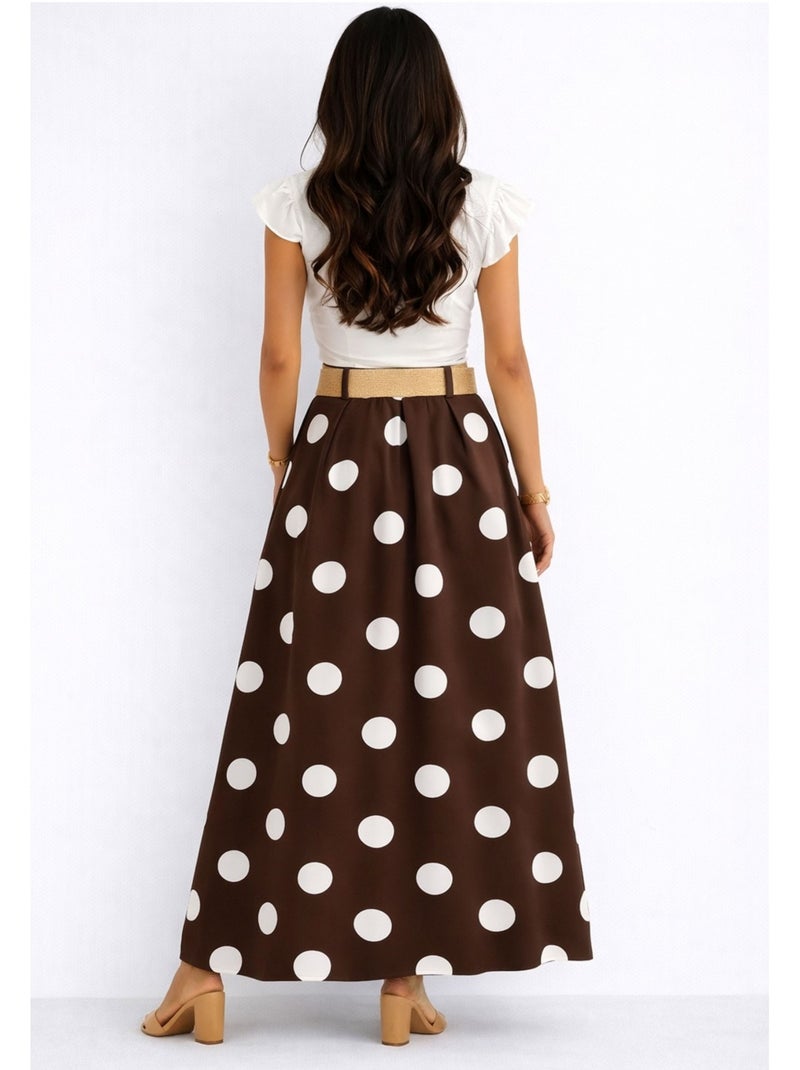 Jupe longue Kebello Marron - Kiabi