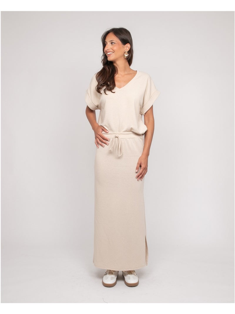 Jupe longue molleton XIVELA Beige - Kiabi
