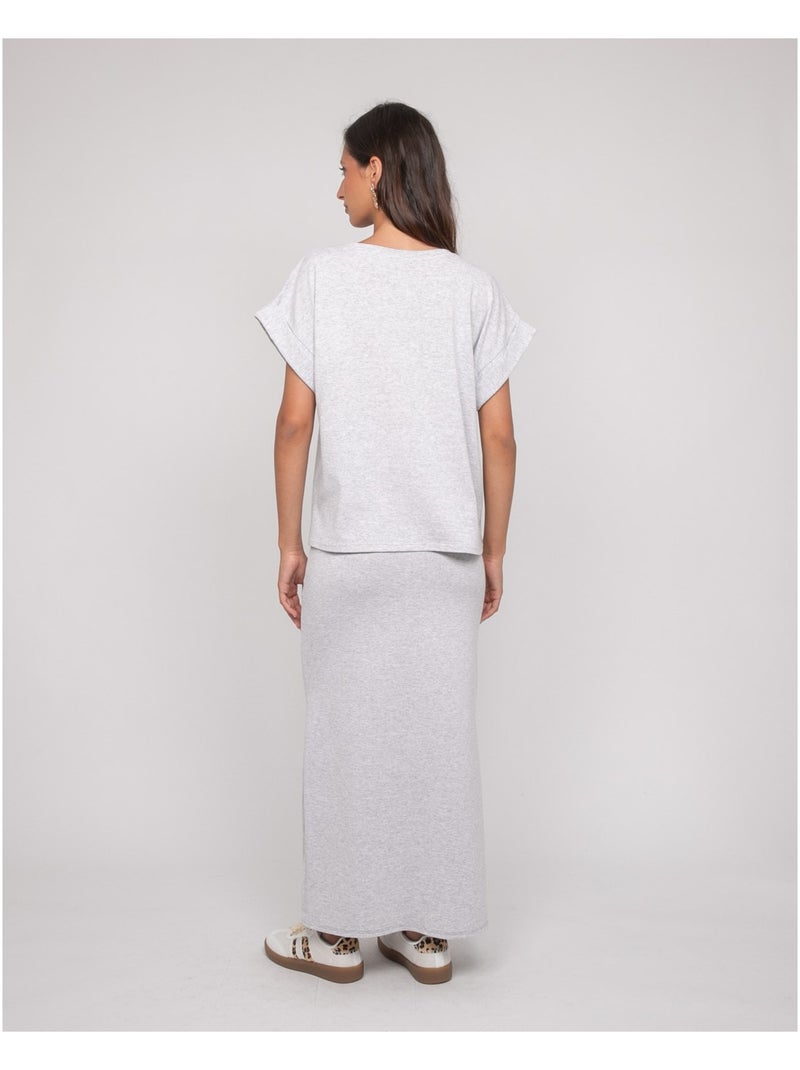 Jupe longue molleton XIVELA Gris - Kiabi
