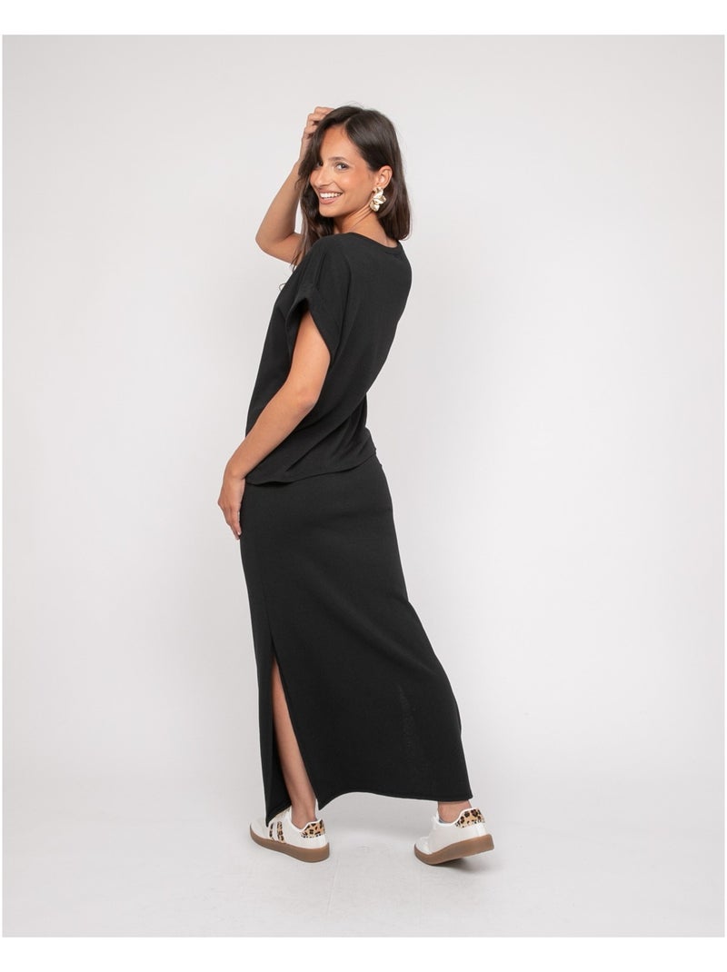 Jupe longue molleton XIVELA Noir - Kiabi