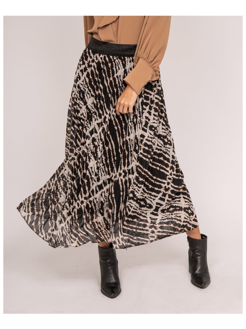 Jupe longue motifs XOMALIA Noir - Kiabi