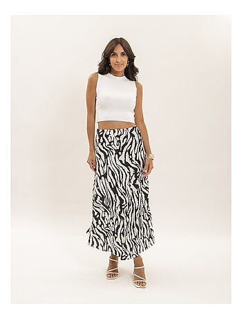 Jupe longue motifs zèbre XORANIA