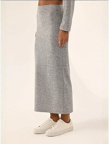 Jupe longue moulante en tricot taille basse