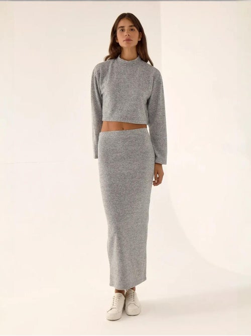 Jupe longue moulante en tricot taille basse - Kiabi Jupe longue moulante en tricot taille basse - Kiabi