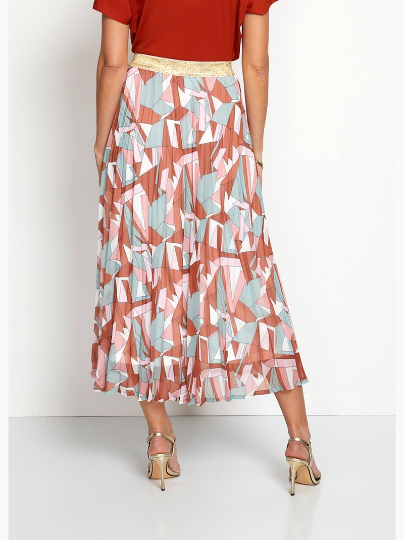 Jupe longue plissé permanent Multicolore - Kiabi