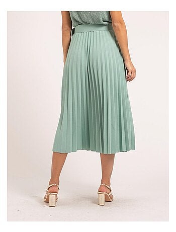 Jupe longue plissée et ceinture XOLEDE