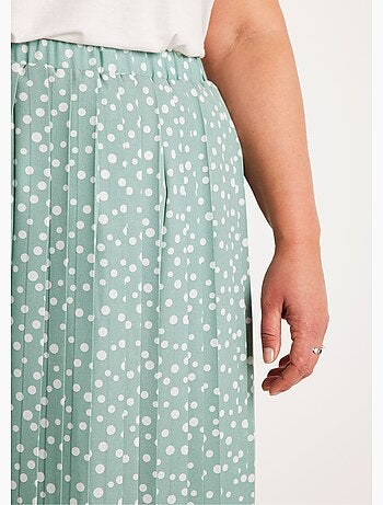 Jupe longue plissée imprimé pois - Afibel