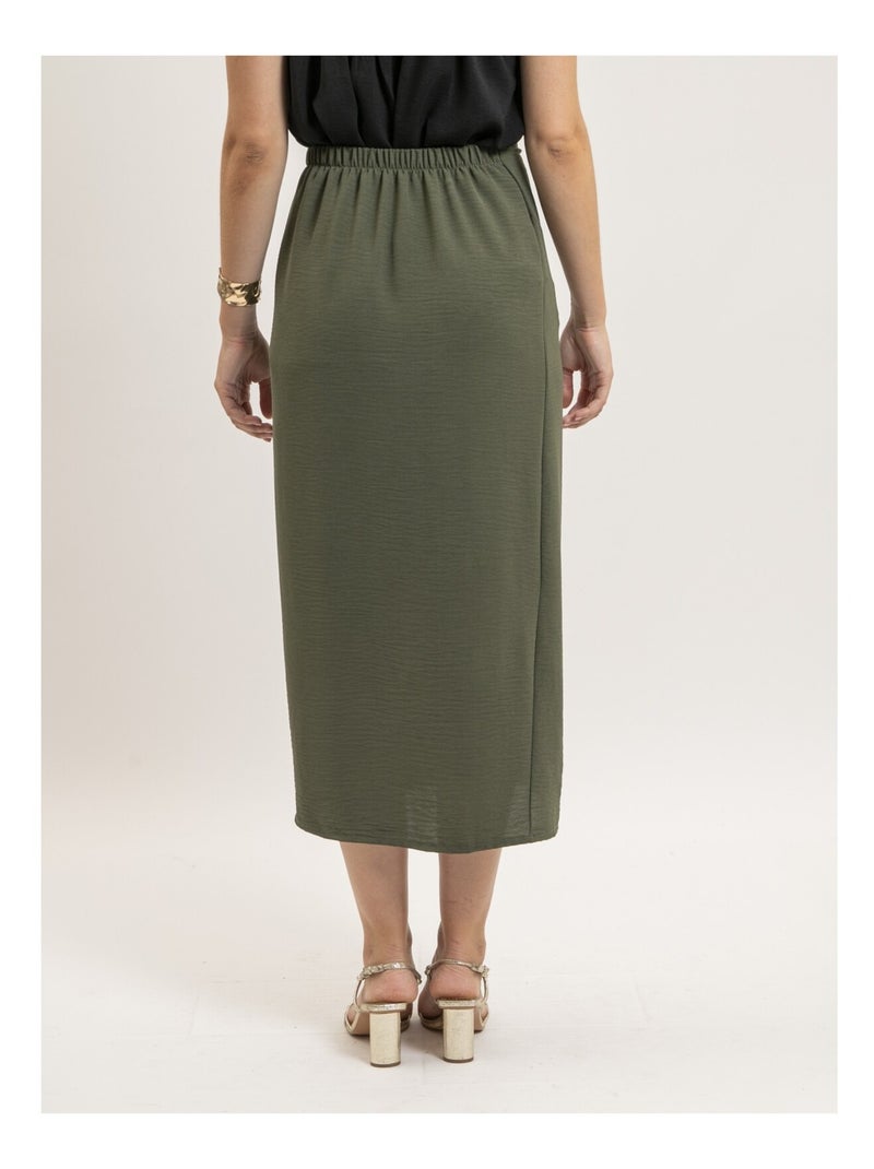 Jupe longue portefeuille XAMALA Kaki - Kiabi