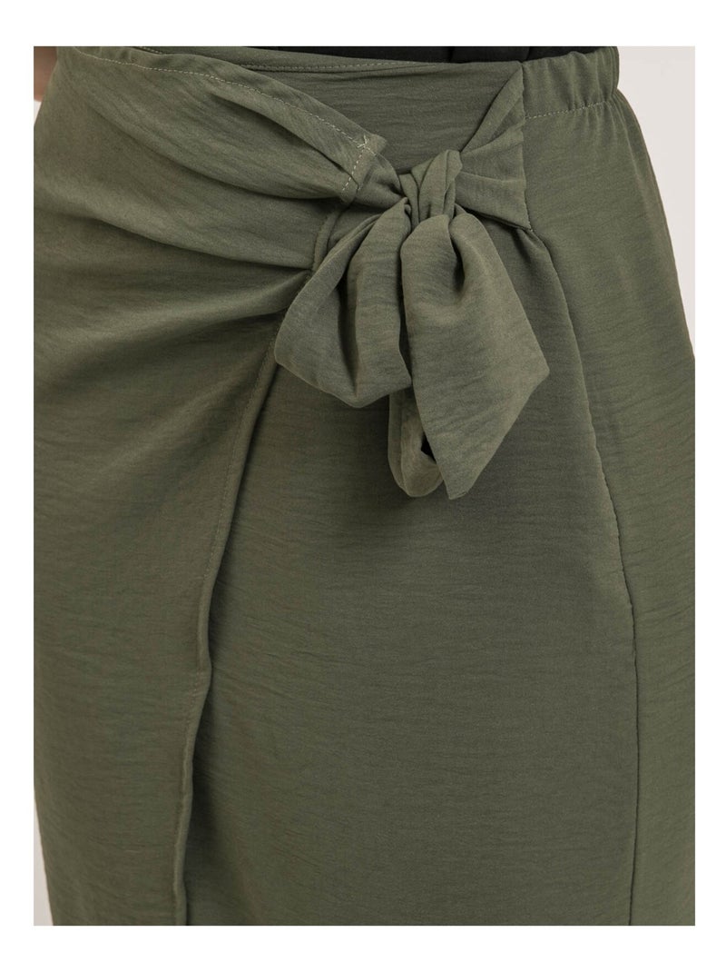 Jupe longue portefeuille XAMALA Kaki - Kiabi