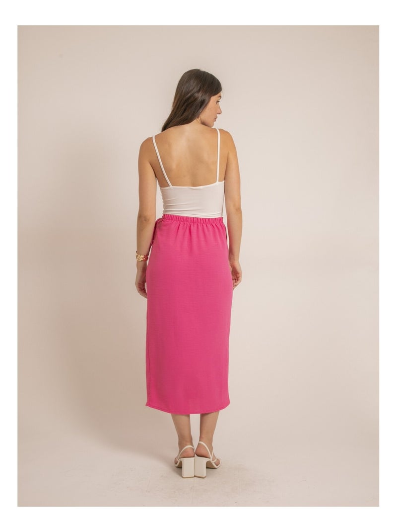 Jupe longue portefeuille XAMALA Rose - Kiabi