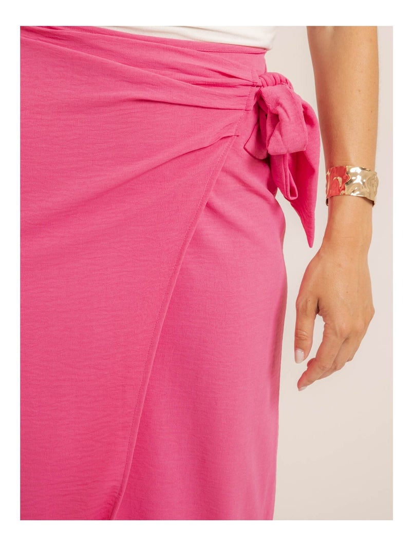 Jupe longue portefeuille XAMALA Rose - Kiabi