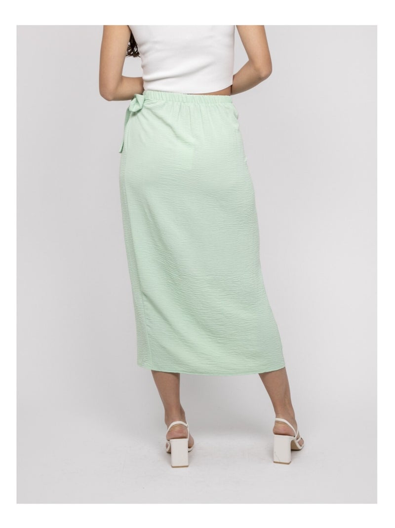 Jupe longue portefeuille XAMALA Vert d'eau - Kiabi