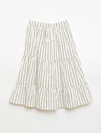 Jupe longue rayée à volants