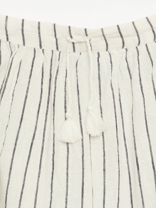 Jupe longue rayée à volants - Kiabi