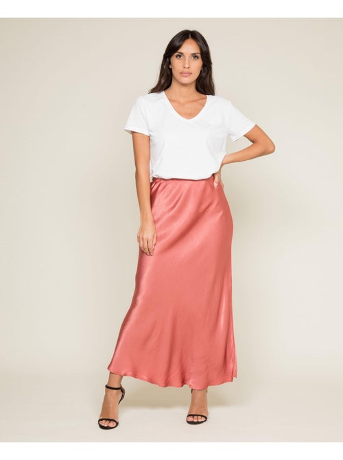 Jupe longue satin XATIN - Kiabi