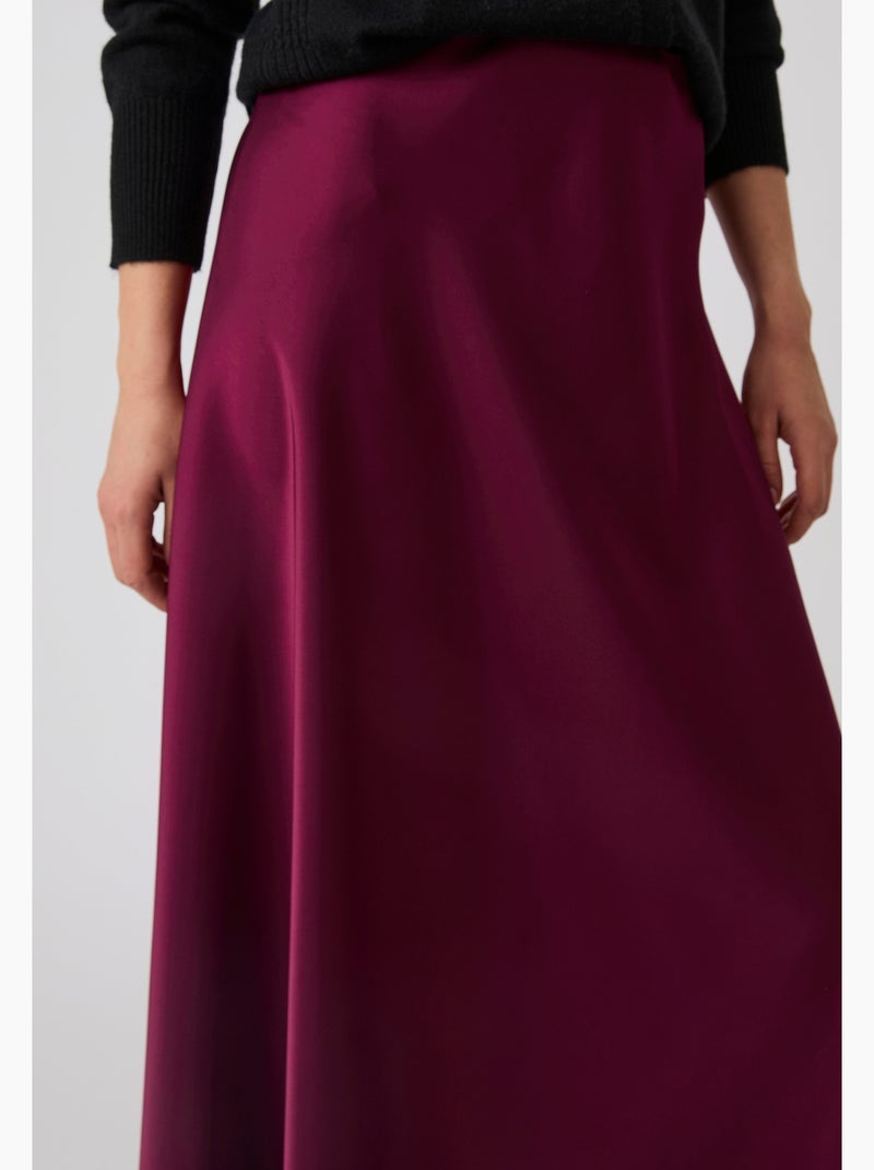 Jupe longue satinée - damart Rouge - Kiabi
